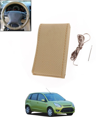 MATIES Hand Stiched Steering Cover For Ford Figo(Beige, Leatherite)