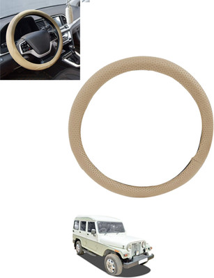 monolive Hand Stiched Steering Cover For Mahindra Marshal(Beige, Leatherite)