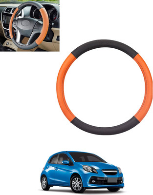 monolive Steering Cover For Honda Brio(Tan, Black, Leatherite)