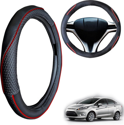 PEEPS STORE Steering Cover For Ford Fiesta(Black, Leatherite)