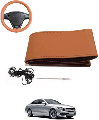 MATIES Hand Stiched Steering Cover For Mercedes Benz E220(Tan, Leatherite)