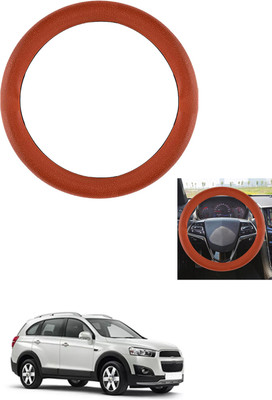 MATIES Steering Cover For Chevrolet Captiva(Tan, Leather)