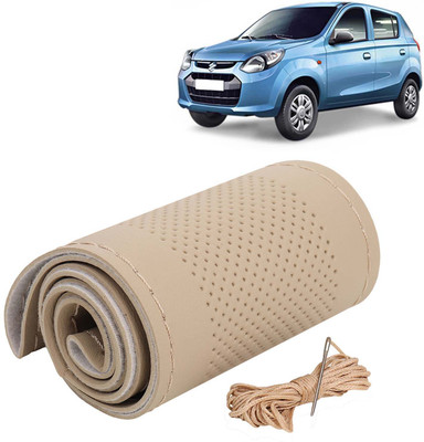 Kingsway Hand Stiched Steering Cover For Maruti Alto 800(Beige Color with Beige Thread, Leatherite)