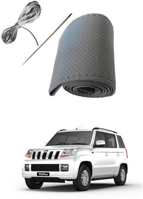 RKPSP Hand Stiched Steering Cover For Universal For Car Universal For Car(Grey, Leatherite)