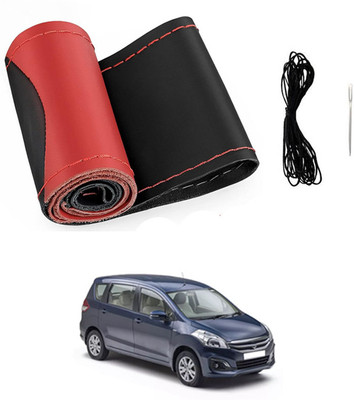 ABJD Hand Stiched Steering Cover For Hyundai Universal For Car(Red, Black, Leatherite)
