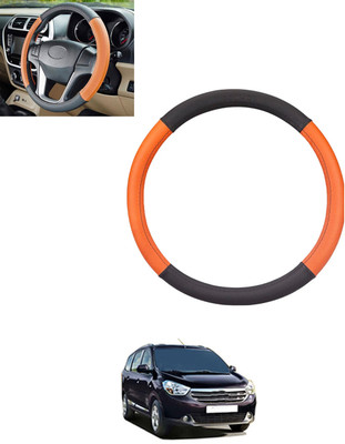 monolive Steering Cover For Renault Lodgy(Tan, Black, Leatherite)
