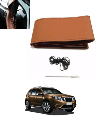 monolive Hand Stiched Steering Cover For Nissan Terrano(Tan, Leatherite)