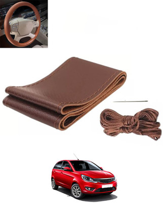 RKPSP Hand Stiched Steering Cover For Mahindra Bolero(Brown, Leatherite)