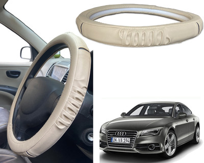 PEEPS STORE Steering Cover For Audi A7(Black, Red, Leatherite)