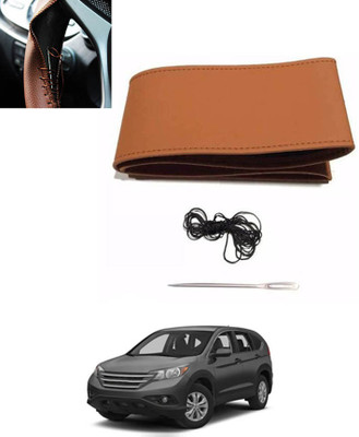 ABJD Hand Stiched Steering Cover For Chevrolet Universal For Car(Tan, Leatherite)