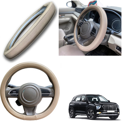 PEEPS STORE Steering Cover For Hyundai Creta(Black, Leatherite)