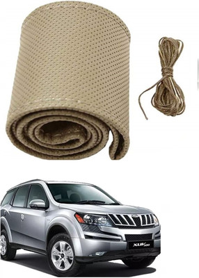 Arnejaa Hand Stiched Steering Cover For Mahindra XUV(Beige, Leather)