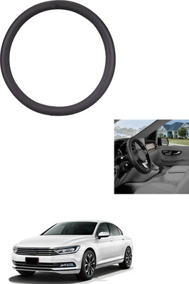 MATIES Steering Cover For Volkswagen Passat(Black, Leather)