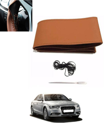 MATIES Hand Stiched Steering Cover For Audi S4(Tan, Leatherite)