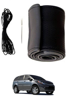 RKPSP Hand Stiched Steering Cover For Tata Aria(Grey, Black, Leatherite)