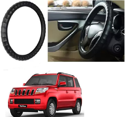 Shubh Auto Hand Stiched Steering Cover For Mahindra TUV 300(Black, Leatherite)