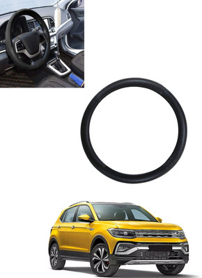 ABJD Steering Cover For Volkswagen Universal For Car(Black, Leatherite)