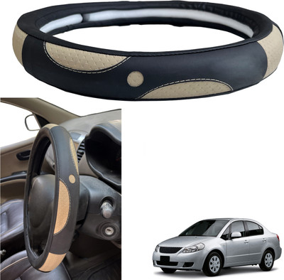 PEEPS STORE Steering Cover For Maruti SX4(Black, Leather)