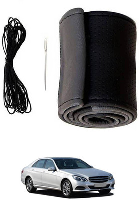 RKPSP Hand Stiched Steering Cover For Mercedes Benz E250(Grey, Black, Leatherite)