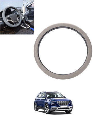monolive Hand Stiched Steering Cover For Mahindra Verito Vibe(Silver, Leatherite)