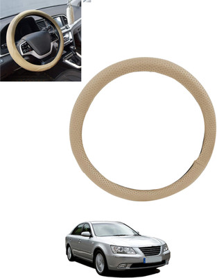 monolive Hand Stiched Steering Cover For Hyundai Elantra(Beige, Leatherite)