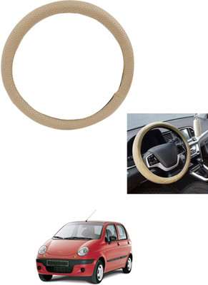 MATIES Steering Cover For Daewoo Matiz(Beige, Leather)
