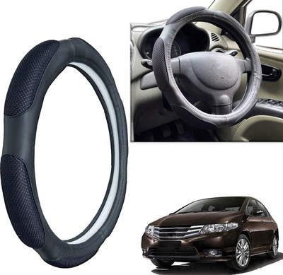 PEEPS STORE Steering Cover For Honda City(Black, Leatherite)