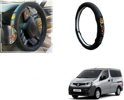 Automotive Prist Steering Cover For Nissan Evalia(Black, Leatherite)