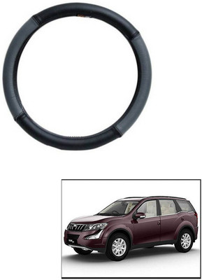 RKPSP Hand Stiched Steering Cover For Universal For Car XUV 500(Grey/Black, Leatherite)
