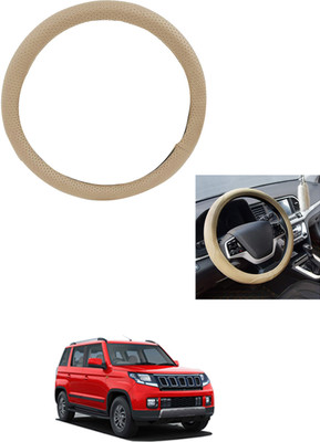 MATIES Steering Cover For Mahindra TUV 300(Beige, Leather)