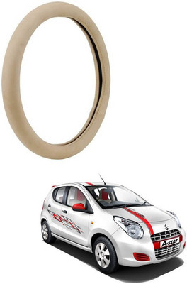 RKPSP Hand Stiched Steering Cover For Universal For Car A-Star(Beige, Leatherite)