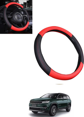 monolive Steering Cover For Universal For Car Universal For Car(Red, Black, Leatherite)