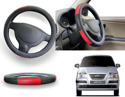 PEEPS STORE Steering Cover For Hyundai Sonata Embera(Red, Leatherite)