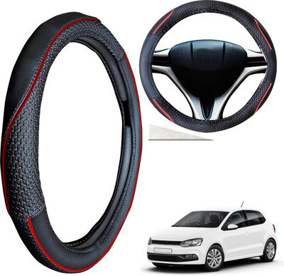 PEEPS STORE Steering Cover For Volkswagen Polo Exquisite(Black, Leatherite)