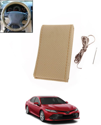 monolive Hand Stiched Steering Cover For Toyota Camry(Beige, Leatherite)