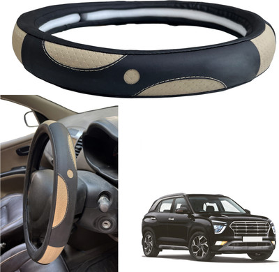 PEEPS STORE Steering Cover For Hyundai Creta(Black, Leather)