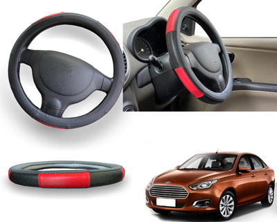 PEEPS STORE Steering Cover For Ford Fiesta Old(Red, Leatherite)