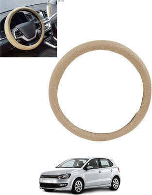 monolive Hand Stiched Steering Cover For Volkswagen Polo(Beige, Leatherite)
