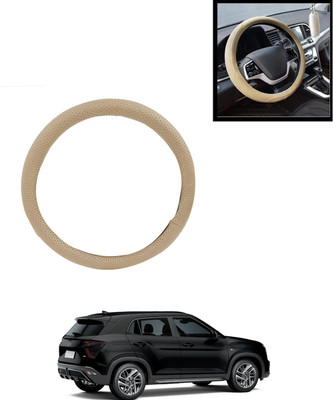 AYW Steering Cover For Hyundai Creta(Beige, Leatherite)