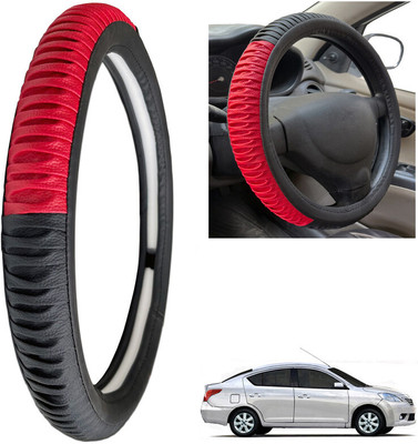 PEEPS STORE Steering Cover For Nissan Sunny(Black, Leatherite)
