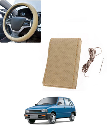 AYW Hand Stiched Steering Cover For Universal For Car 800(Beige, Leatherite)