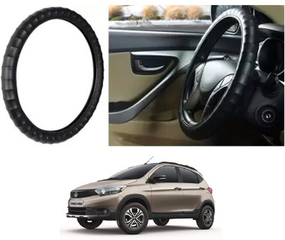 OOLTAH PAHIYA Hand Stiched Steering Cover For Tata NA(Black, Leatherite)