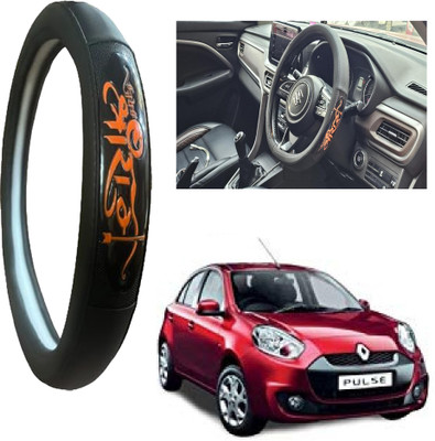 OOLTAH PAHIYA Hand Stiched Steering Cover For Renault Pulse(Black, Leatherite)