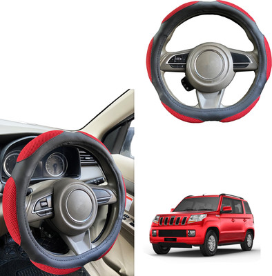 PEEPS STORE Steering Cover For Mahindra TUV 300(Black, Leatherite)