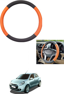 MATIES Steering Cover For Renault Pulse(Tan/Black, Leather)