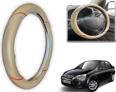 PEEPS STORE Steering Cover For Ford Fiesta Old(Black, Red, Leatherite)