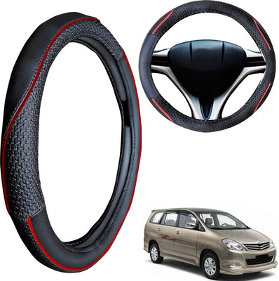 PEEPS STORE Steering Cover For Toyota Innova(Black, Leatherite)