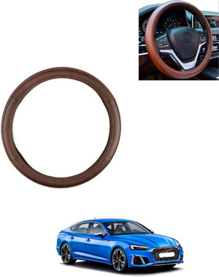 AYW Steering Cover For Audi S5(Brown, Leatherite)