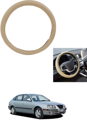 MATIES Steering Cover For Hyundai Elantra(Beige, Leather)
