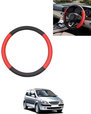 AYW Steering Cover For Hyundai Getz(Red/Black, Leatherite)